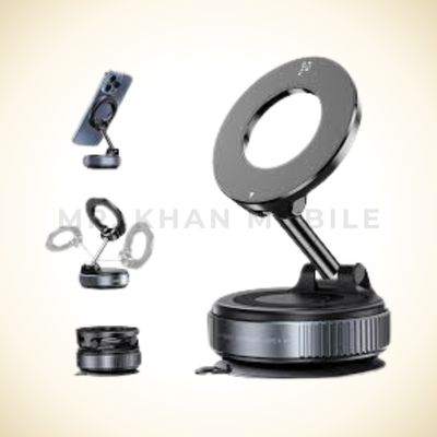Foldable Adjustable Vacuum Magnetic Phone Holder for Car, Strongest Suction Cup Phone Mount Holder 360 Degree Rotation