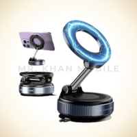 Foldable Adjustable Vacuum Magnetic Phone Holder for Car, Strongest Suction Cup Phone Mount Holder 360 Degree Rotation