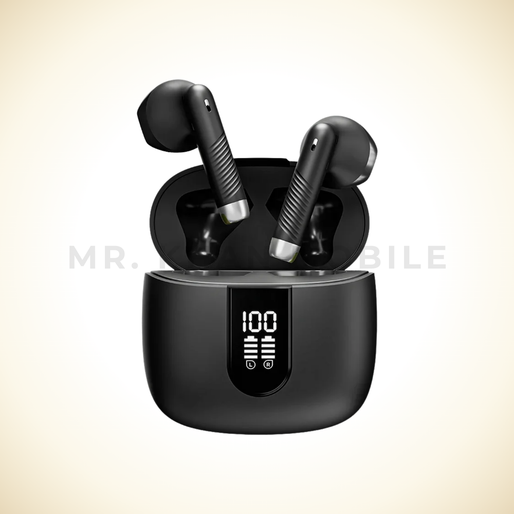 Software Based Earbuds Mashion | R-190 Earbuds Mashion Earbuds  Half In Ear Fit | 04 Hours Playtime | LED Display