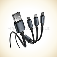 SMASH | R-2015 - 3 in 1 Cable Smash Cable  TYPE C-Android-iOS 2.4Amp Braided Shield Cable